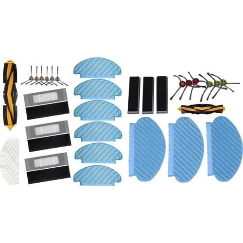 1Set HEPA Filter Main Roller Side Brush For Ecovacs Deebot OZMO 950 920 & 21Pcs Filter Brush For Ecovacs Deebot Ozmo T8