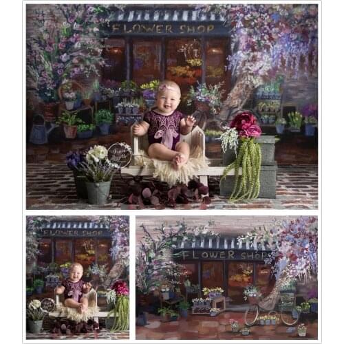 Photography Backdrop Watercolor Painting Flowers Shop Newborns Baby Shower Cakes Smash Photo Background Kids 1st Birthday Props