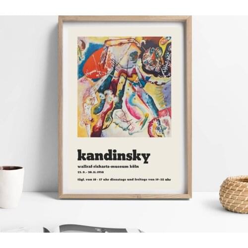 French Wassily Kandinsky Art Canvas Print Abstract Painting Mid Century Modern Wall Art Picture Museum Exhibition Poster Decor