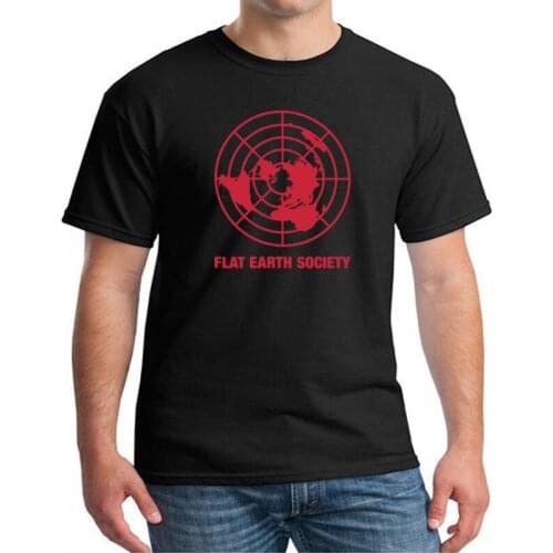 Summer Harajuku Short Sleeve O Neck Streetwear Black T-Shirt Flat Earth Society Joke Funny T Shirts Hip Hop Leisure Men Tee Top