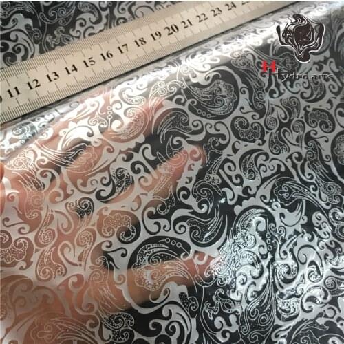 HTM-10514 Free Shipping Silver Flower Printing Water Transfer Printing Film Aqua Print Films Motorcycle/car Hydrographics Film