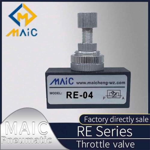 Valve RE-01 02 03 04 1/8" 1/4" 3/8" 1/2" Throttle Valve Pneumatic Speed Regulating Valve Flow Control Valve