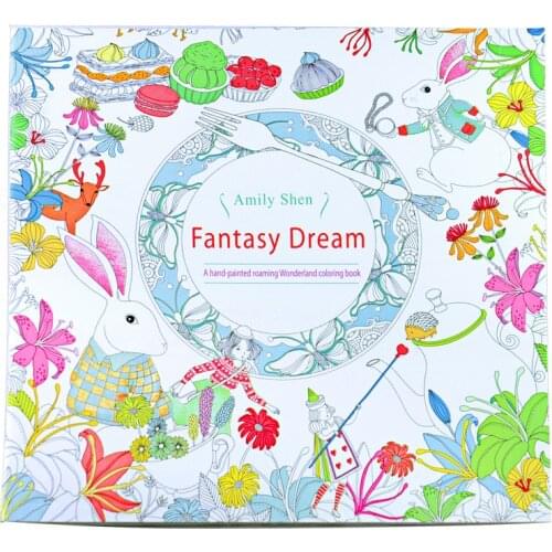24 Pages Fantasy Dream English Edition Coloring Book for Children Adult Relieve Stress Kill Time Painting Drawing Book