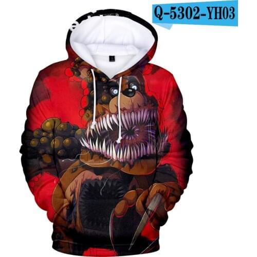 Fashion Design Nieuwigheid Vijf Nachten op Freddys Tops Voor Jongens/Meisje School Hoodies Hoge Kwaliteit Kids FNAF Game