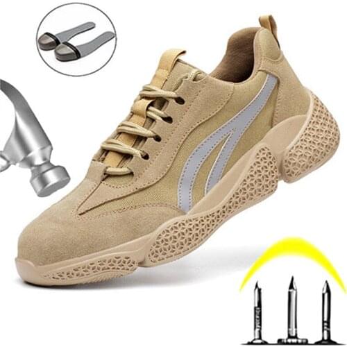 Summer New Style Mens Breathable Anti-smash and Anti-collision Work Safety Shoes European Standard Steel Toe Protective Shoes