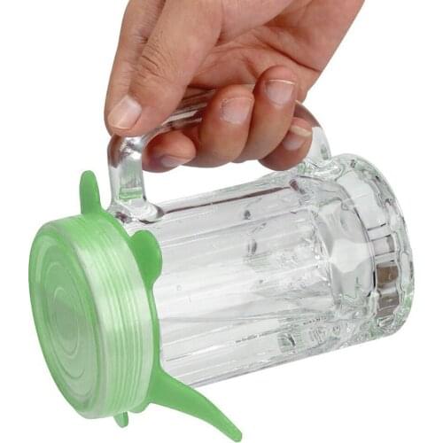 Set of 6 Kitchen SAFETY Reusable Silicone Stretchable Round Lids Bowl Covers