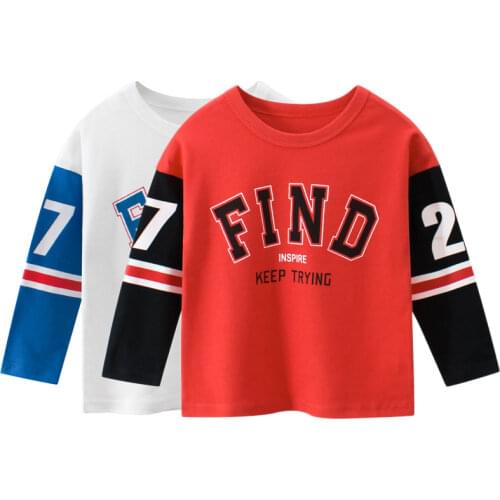 Brand New Letter Print T Shirt Boys Girls Kids Clothes Wholesale 2020 Autumn Boys Long Sleeve T-shirt Cotton Top Tee Dropship