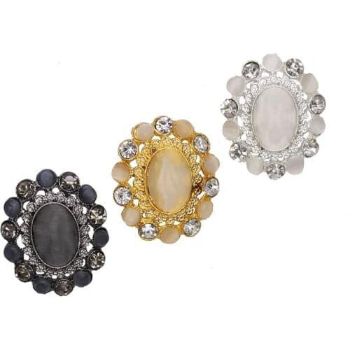 Good quality 30mm metal rhinestones button with sweater coat decoration button accessories DIY 1Pcs/Lot SP-0118