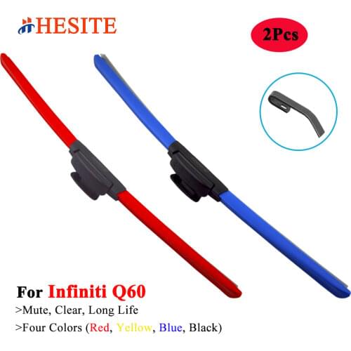 HESITE Colored Wiper Blades For 2019 Infiniti Q60 Coupe AWD Red Sport 0-60 Convertible Accessories 2014 2015 2016 2017 2018 2021