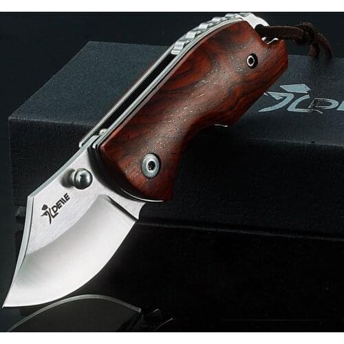 Mini Folding Knife Pocket Outdoor Stainless Steel Blade Wood Handle Portable Survive Camping Hunting Cutter Tactical knives Tool