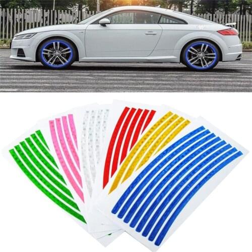 Wheel Rim Strip Sticker Waterproof Crystal 3M Reflective Car Tape Styling Motorcycle Bike Blue Silver Red Green Yellow