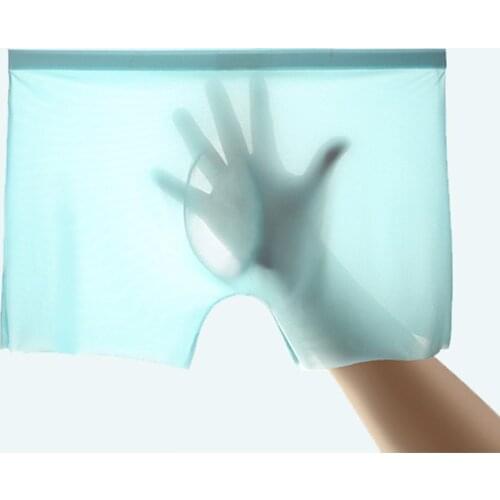 Ice Silk Boxers Men Transparent Sexy Seamless Underwear Boxershorts Male Mid-rise Slips Homme Panties Boxer Shorts Panties A50