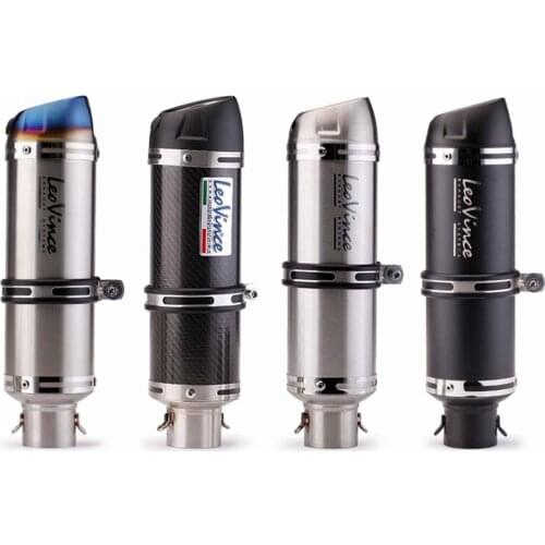 Universal Motorcycle Exhaust Modified Scooter Exhaust Muffle Fit For Most Motorcycle ATV With Leovince Sticker and Laser