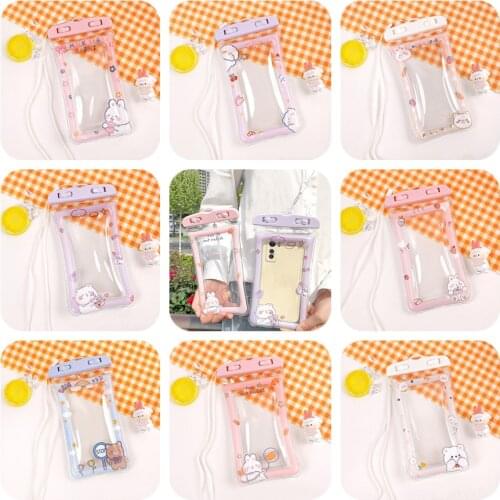Swimming Waterproof Mobile Phone Bag Women Girls Cartoon Phone Pouch Diving Beach Water Bag with Lanyard For Summer Fashion