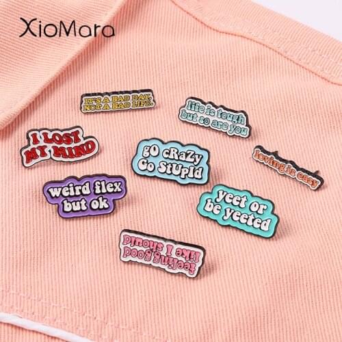 Yeet or be yeeted Enamel Pins Funny Meme Brooches Metal Badges Collar Backpack Decoration Accessories Jewelry Gift