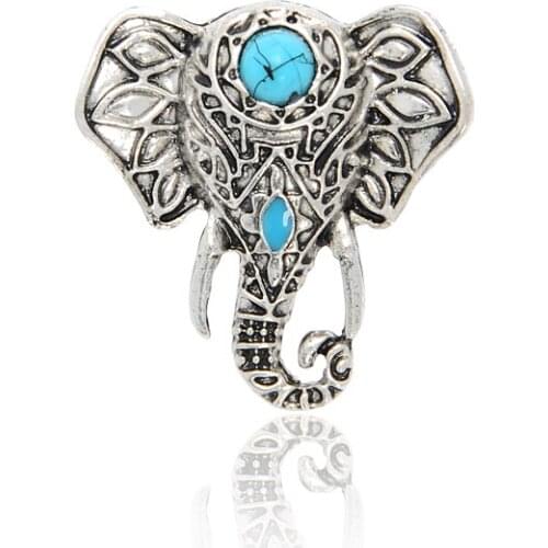One Piece Boho Punk Style Ethnic Carved Antique Silver color Lucky Elephant Knuckle Midi Rings For Women Bague Femme