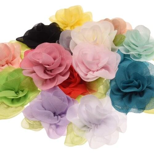 240PCS Baby Girls Hair Flower Chiffon Flower Boutique Hair Accessories For Making Hair Bows Center Accessories