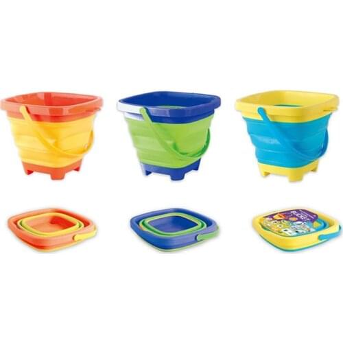 3 Style Foldable Bucket Foldable Pail Bucket Sand Buckets Silicone Collapsible Bucket for Kids Beach Play