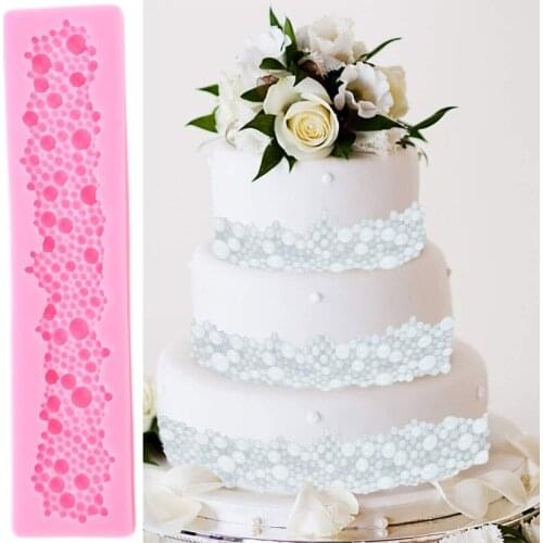 3D Pearls Cake Border Silicone Mold Fondant Mould Wedding Cake Decorating Tools Chocolate Gumpaste Candy Polymer Clay Moulds