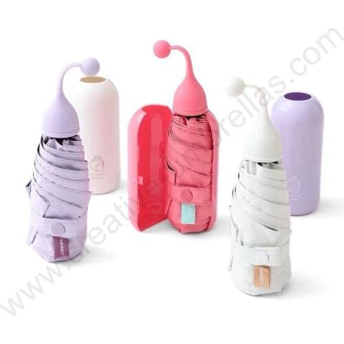 5 times black coating anti-UV windproof shaking parasol pocket five fold swaying palm 3D printing Germany IF design umbrella