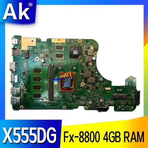 AK X555DG X555YI laptop motherboard For Asus X555Y X555YI X555D X555DG motherboard Fx-8800 4GB RAM