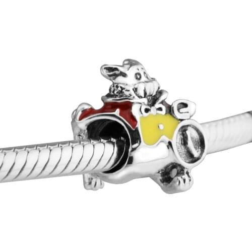 Popular Beads For Jewelry Making White Rabbit Charm Fits Beaded Chains Bracelets For Woman DIY Sterling Silver Jewelry