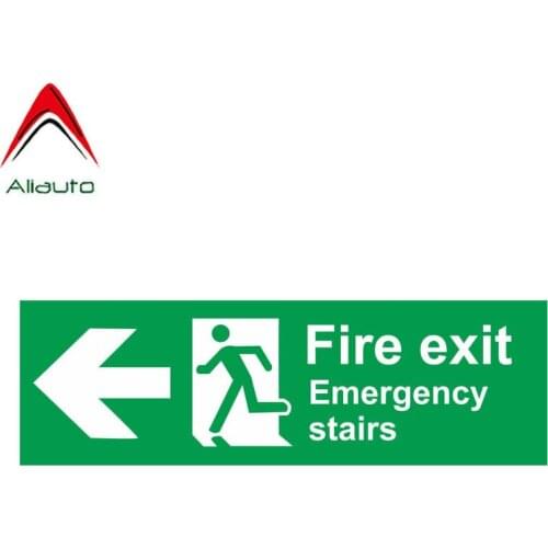 Aliauto Warning Car Sticker Fire Exit Emergency Stairs Decal Accessories PVC for Wrangler Mercedes W204 Hyundai Ix35,16cm*5cm