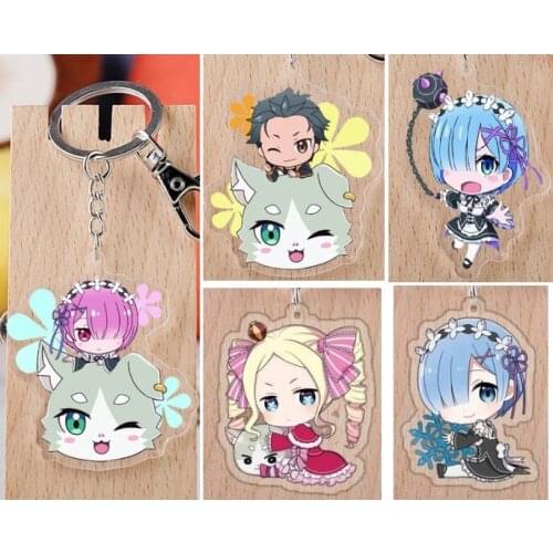 2019 New Arrival Re:Life in a different world from zero Japanese anime figure acrylic mobile phone charms keychain strap keyring