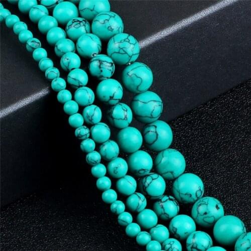 Green Turquoises Bulk Natural Stone Loose Spacer Beads For Women/Men Jewelry Making Wholesale Stones Accessory 10mm/8mm/6mm/4mm