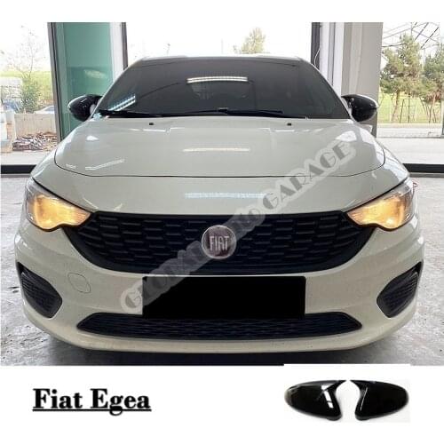 For FIAT TIPO ( EGEA ) Bat Mirror Cover Sedan&Hatchback 2015-2021 Glossy Piano Black 2 Pieces Wing Car Styling Auto Accessory