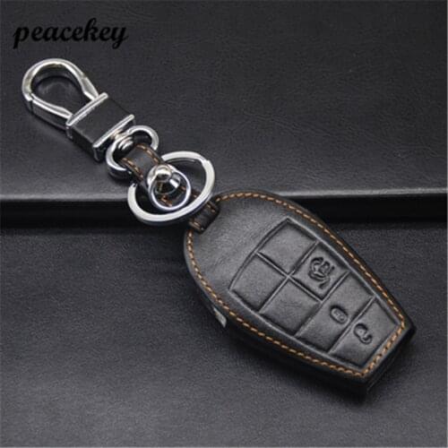 Peacekey Genuine Leather Auto Key Cover Case For Jeep Fiat Grand Cherokee Dodge Journey Jeep Grand Cherokee Car-Styling key case