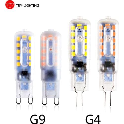 Dimming G9 G4 led corn lamp AC220V 3W 5W SMD2835 LED Plastic Silicone Replace 25-35W halogen Low-carbon energy lamps