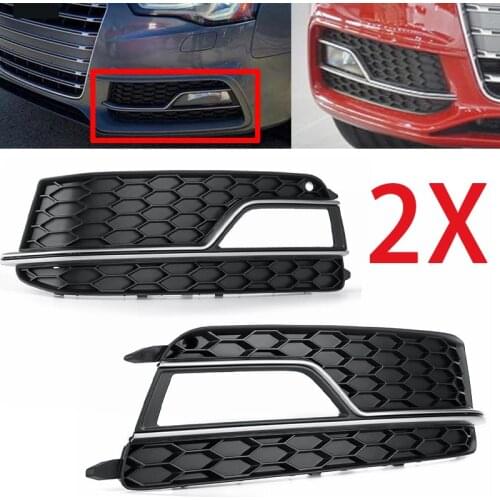 For Audi A5 2013-2017 Front Bumper Fog Light Lamp Grille Cover Honeycomb Mesh mid-net Fog lampshade