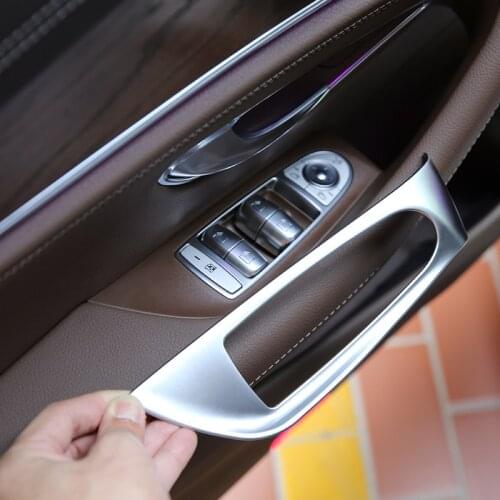 For Mercedes Benz E Class w213 2016-2021 Car Styling ABS Silver Car Door Window Button Cover Frame Trim Sticker Car Accessories