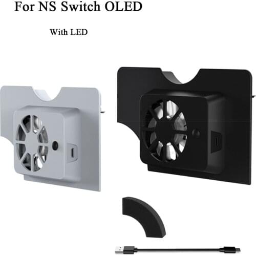 Dock Cooling Fan For NS Switch OLED Console External Cooler Radiator Base For NS OLED Host Docking Station LED Heat Sink