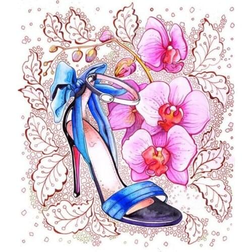 Home Decor 5D Diamond Mosaic High-heeled Shoes Diamond Painting Rhinestones Cross Stitch Flowers Diamond Embroidery Wall Decor
