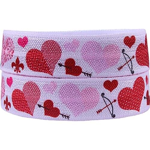 FLRA FOEHeart and arrows printed Valentine foe fold over elastic