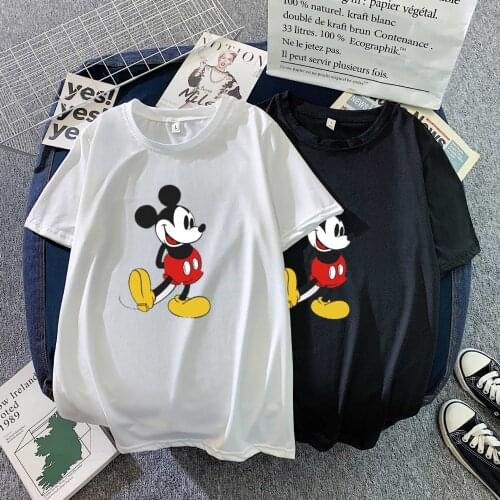 Disney Synthetic Material Mickey Mouse Female Summer Women Girl T Shirt Tops Luxury Designer Tshirt Cartoon Print T-Shirt