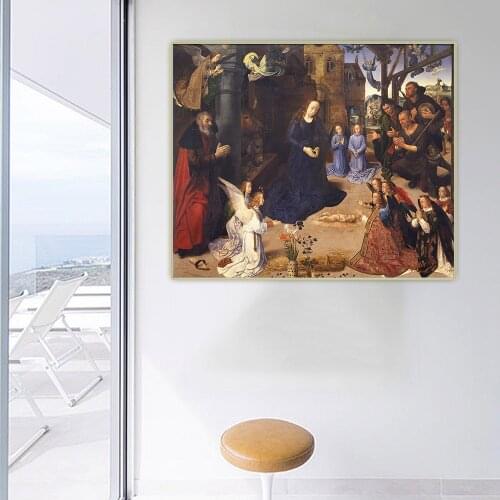 Citon Hugo van der Goes《Trittico Portinari》Canvas Art Oil Painting Artwork Poster Picture Wall Background Decor Home Decoration
