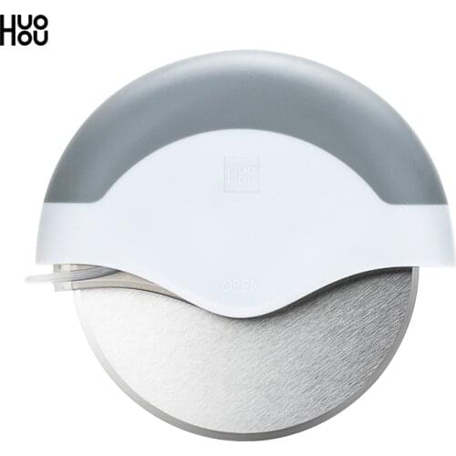 HUOHOU Pizza Cutter Cake Pizza Waffle Cutter Stainless Steel Baking Tools Kitchen Removable Movable Dessert Pastry Chef Safety