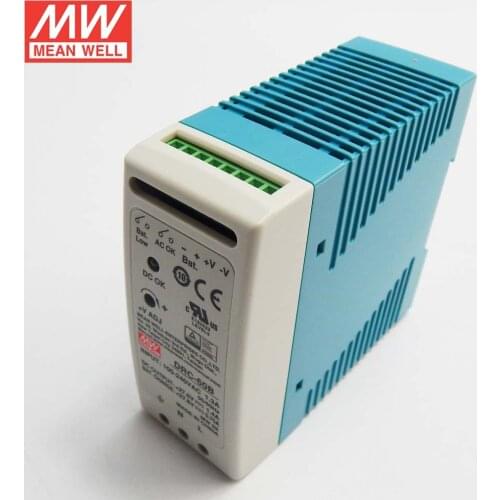 MEAN WELL DRC-60B Switching Power Supply 60W 24~30V 110V/220V AC 27.6V DC 1.4A 0.75A DIN Rail Battery Charger with UPS Function