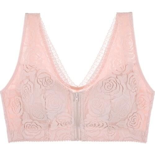 Yilychok Front Closure Bras Set Sexy Lace Beauty Back Minimizer Lingerie Push Up full cup for Women