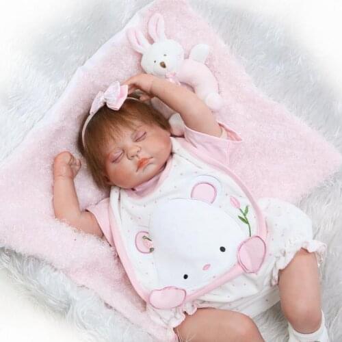50cm Soft Silicone Reborn Baby Vinyl Doll Lifelike Newborn Sleeping Baby Children Play House Toys Bebe Gift Fashion Baby Dolls