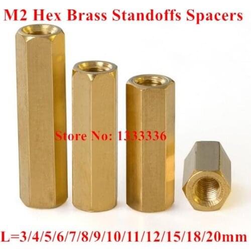 100pcs M2*3/4/5/6/8/10/12/15/18/20mm Hex Nut Spacing Screws Brass Threaded Pillar PCB Computer PC Motherboard Standoff Spacers