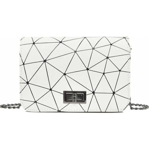 Fashion Women Bag Leather Handbags Messenger Shoulder Bags Lovely Travel Crossbody Bag Geometry Plaid Tote Purse Bag