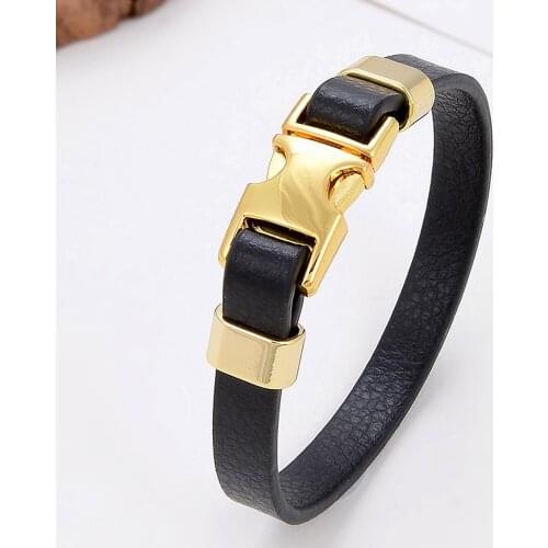 Fashion Genuine Leather Bracelets for Women Unique Spring-ring-clasps Charm Bracelets Classic Jewelry Wholesale