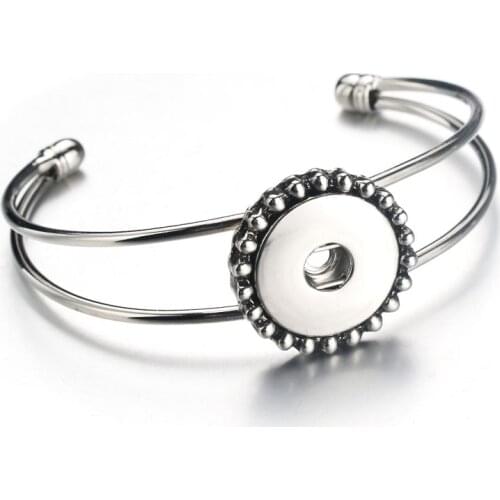 Trendy Snap Bracelet&Bangles Charms Simple Metal Bracelets For Women Fit Boom Life 18mm Snap Button Jewelry Bangle 9164