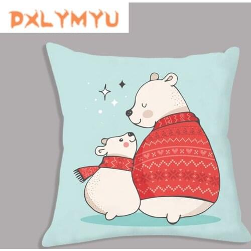 Cartoon Cushion High Quality Nordic Sofa Polar Bear Balloon Print Pillowcase Hot Sale Soft Cushion Decorative Cushion