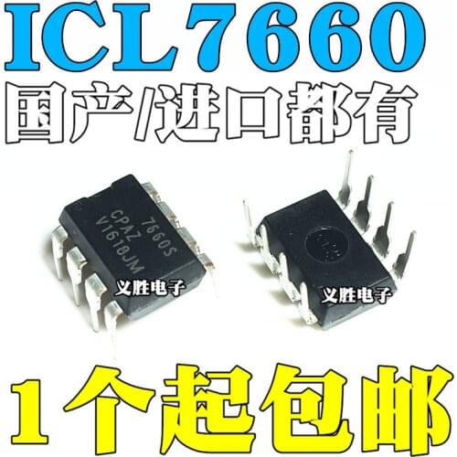 New and original ICL7660 ICL7660S ICL7660SCPA ICL7660SCPAZ DIP8 DIP - 8 straight plug, power supply chip, voltage converters