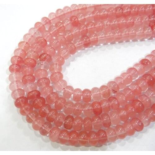 Wholesale Natural Stone cherry quartz Rondelle Beads 4*6mm 5*8mm Spacer Beads For Jewelry Making Bracelet Accessories